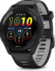 Relojes inteligentes para correr Forerunner 265 recién lanzados, pantalla AMOLED colorida, métricas de entrenamiento y datos de recuperación, color negro - Product Image 4