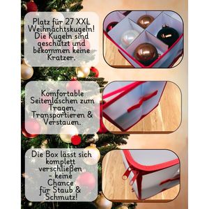 Red 27-Piece <b>Christmas</b> <b>Tree</b> Ball <b>Storage</b> <b>Box</b> Elegant Solution for Organizing Holiday Decorations - Product Image 4