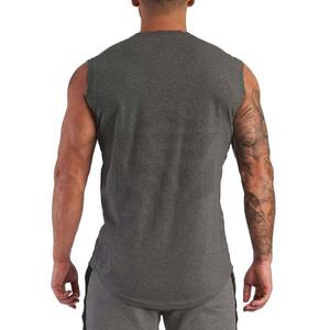 Camisetas sin mangas premium para hombre al por mayor, de poliéster/algodón, de secado rápido, transpirables, de talla grande, para gimnasio, fitness, estilo urbano de verano. - Product Image 4