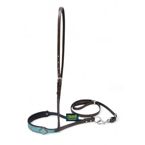 Correa de cuero de vaca de Argentina con lavado ácido para caballo, estilo western, con flequillo y herrajes de acero inoxidable, 1 metro, lista para envío, personalizable. - Product Image 6
