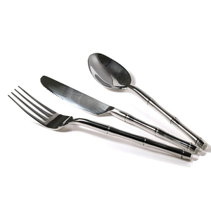 Stainless Steel Hammered <b>Flatware</b> Serving Set - Product Image 4