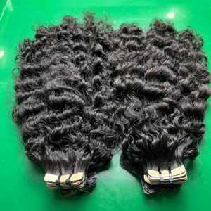 100% humano crudo vietnamita/camboyano doble dibujado cutícula alineada cinta en extensiones de cabello 100% cabello humano - Product Image 1