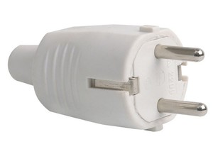 White <b>rubber</b> TT aerial <b>plug</b> 16A 230V (Simon CL507408) - Product Image 1