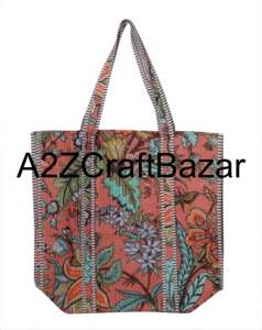 Sac fourre-tout à bandoulière longue en coton 100% rayé fait à la main pour femmes - Design indien écologique Grand (>50cm) - Product Image 1