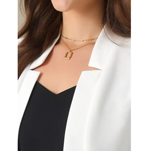 Blazer de oficina tejido con patrón sólido de manga larga con frente abierto para mujer para negocios y trabajo - Product Image 3