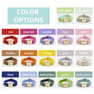 <span class=keywords><strong>Collar</strong></span> de perro de lujo hebilla de Metal logotipo personalizado Premium <span class=keywords><strong>Color</strong></span> sólido ajustable <span class=keywords><strong>Collar</strong></span> de perro de pana para venta al por mayor - Product Image 4