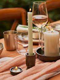 Soporte de pilar de vela de madera hecho a mano con estampado esmaltado, soporte de pilar de vela de esquina lateral de madera antigua Natural, portavelas de mesa - Product Image 3