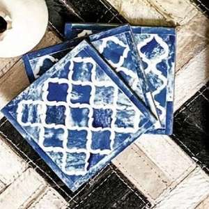 Posavasos de Hueso Incrustado Hechos a Mano, Duraderos, con Patrón Geométrico, Acabado de Resina con Impresión UV, Color/Tamaño Personalizable para Recuerdos de Boda - Product Image 4