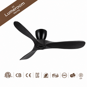 36 Inch Black Solid Wood Ceiling Fan with <b>Light</b> and <b>Remote</b> <b>Control</b>, Modern Low Profile Ceiling Fan for Bedroom - Product Image 6