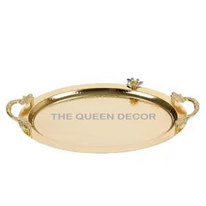 ถาดเสิร์ฟหรือถาดเสิร์ฟอาหารทรงสี่เหลี่ยมโลหะสีทองไม่เหมือนใครสำหรับโรงแรมร้านอาหารและรับประทานอาหาร - Product Image 6