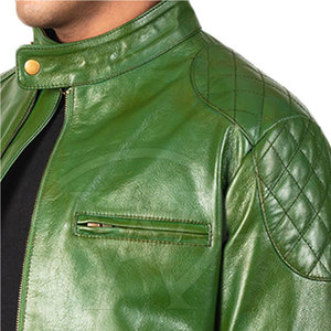Chaqueta de Cuero Vacuno para Hombre, Talla Grande, Color Sólido, Cuello Alto, Estilo Urbano, Resistente al Viento, Ecológica, para Uso en Exteriores - Product Image 6