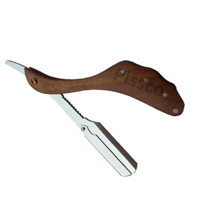 Navajas de afeitar con mango de madera elegante y logotipo personalizado, hoja afilada, para uso de barbero, fabricadas en Pakistán por Pissco Pakistan - Product Image 4