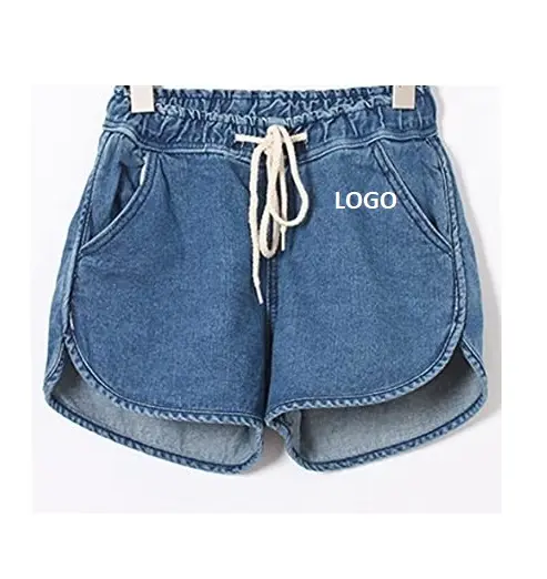 High Waisted Denim Jeans Blue Shorts Female Breathable Enhancing Denim Shorts Plus Size Sexy Ladies Stretch Drawstring Shorts