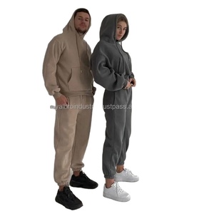 ชุดกีฬาผ้าคอตตอนใส่ได้ทั้งชายและหญิงชุดวอร์มกางเกงวิ่งแบบสองชิ้นสำหรับผู้ชายโลโก้ตามสั่ง - Product Image 2