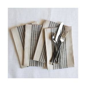 ผ้าเช็ดปากคอตตอน280TC 18x18in เส้นขอบสีฟ้ารูปแบบเส้นโค้งที่กำหนดเองเหมาะสำหรับการรับประทานอาหารระดับพรีเมียมในตลาดส่งออก - Product Image 2