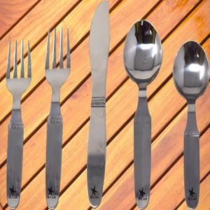 Stainless Steel Cutlery Set Home Decor Engraved Flatware Two Spoons Two Forks <b>Knife</b> Elegant <b>Dinner</b> Plate Utensils Kitchenware - Product Image 2