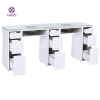 Prix d'usine Vente en gros de table à ongles moderne en MDF du Vietnam pour manucure et mobilier de salon Bureau de manucure Plateau en marbre