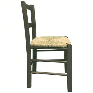 Mezzana Silla de Madera Artesanal con Asiento de Paja Color Nogal 33cm Respaldo 2 Listones para Salón 39,5x36,5x70 cm H 5kg Peso - Product Image 3