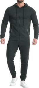 Sudadera de chándal de 2 piezas con cremallera completa de alta calidad para hombre, traje de jogging atlético con capucha frontal para deportes de invierno, ropa atlética informal - Product Image 6