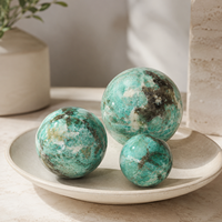Sphère de cristal d'amazonite naturelle polie, pierre précieuse bleu-vert, pour la décoration intérieure, la méditation, la collection et un cadeau unique