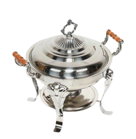 Ensemble de quatre chauffe-plats de service d'hôtel de mariage avec support élégant Buffet chauffe-plats Pot Table à dîner plats de service