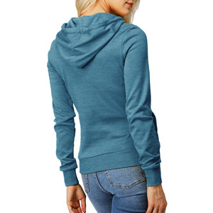 Sweat à capuche à manches longues pour dames avec dessin en coton tricoté à personnaliser avec des logos d'impression bouffants ou des logos de broderie - Product Image 5