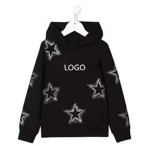 Sweat-shirts d'hiver pour hommes, pull à strass, 100% coton, polaire imperméable, surdimensionné, service OEM personnalisé - Product Image 3