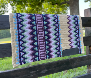 Western Show Horse Saddle Blanket Diseño de Nueva Zelanda Manta de sillín de lana hecha a mano Top Wool Saddle Pad Size - Product Image 5