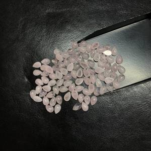 Vivaaz Gems Certified IGI Semi Precious Calibrated Rose Quartz Gemstone 3x5mm Natural Pink Loose Pear Cabochon Smoky Quartz - Product Image 2