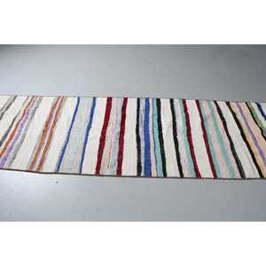 Turkish <b>Rug</b>, 2.9x10 ft <b>Runner</b> <b>Rug</b>, White Floral Wool Vintage <b>Rug</b> - Product Image 4