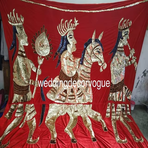 แผงฉากหลังงานแต่งงานปักกำมะหยี่อุปกรณ์ประกอบเวทีสำหรับงานปาร์ตี้ดีไซน์ล่าสุด - Product Image 3