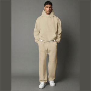 Survêtements de haute qualité pour l'automne et l'hiver, design personnalisé, pantalon ample, ensemble de sweat-shirt, polyester/coton imprimé, gris anthracite, poids lourd - Product Image 2