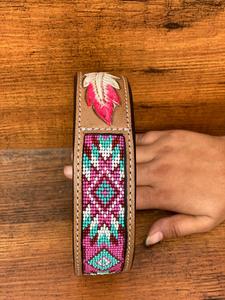 New Hot Selling Floral Hand Tooled Leather Beaded Dog Collar for Pets Genuine Leather Padded Adjustable Accessory for Neck Belts - Product Image 2