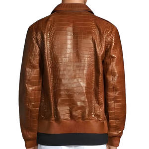 Blouson en cuir bomber streetwear pour hommes, élégant, fabriqué au Pakistan, vestes en cuir pour hommes, cuir véritable, tendance - Product Image 3