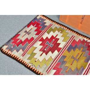 Petit tapis turc 2,8x5,2 pi (85x157 cm), tapis rouge floral vintage - Product Image 5