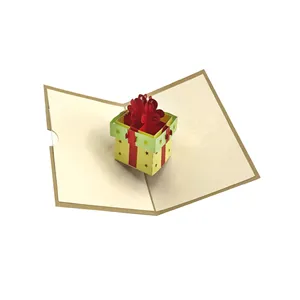 Origami เซอร์ไพร์สอิตาลีออกแบบกราฟิกการ์ดอวยพรของขวัญป๊อปอัพ3D สำหรับกล่องของขวัญ