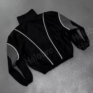 Manufacture High Quality Oversized Track Suit <b>Nylon</b> 2 Piece Jogging Sets Reflective Windbreaker Jacket Sports high quality - Product Image 3