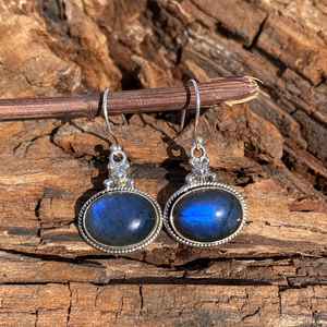 Handmade Labradorite Gemstone <b>Earrings</b> 925 Sterling Silver Unique Statement Fashion Jewelry Gift For Women <b>Men</b> - Product Image 5