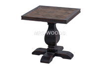 MRS WOODS Table d'appoint en chêne récupéré français Tables d'appoint de salon anciennes Petite table basse carrée