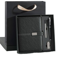 Set de Regalo de Cuaderno de Cuero Genuino/PU de Primera Calidad con 3 Anillas (Logotipo, Color de Encuadernación y Tamaño Personalizables) Corporativo