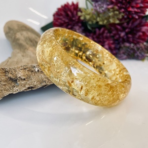Yellow Natural Baltic Amber, Amberstone <b>Bangle</b> Bracelet Poland, 60 mm - Product Image 1