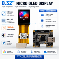 Layar Micro OLED 0,32 Inci 800*600 4:3 2500 Nits 120Hz MIPI untuk Kacamata Pintar AR dan AI Industri, Layar Dekat-Mata