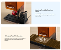 XTool F2 Deluxe Bundle, Grabador Láser de Diodo Portátil de 15W, Nuevo Lanzamiento, Fácil de Usar, para Metal, Madera, Cuero, Goma, MDF, Papel