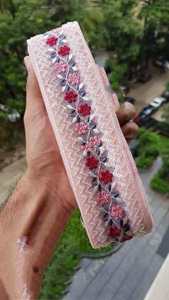 Cintas y cordones de algodón 100% hechos a medida bordados a máquina varios diseños colores 2 colores 3 pulgadas de ancho para vestidos de novia - Product Image 3