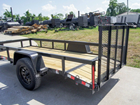 Remorque utilitaire à queue de pie en acier 5x12 avec revêtement en poudre, charge utile maximale de 3000 kg et essieu de 3500 lb