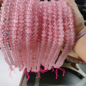 Cuentas de cristal de cuarzo rosa Natural de 8mm, hebras artesanales de piedra semipreciosa sueltas, hebras de cuentas sueltas de piedra semipreciosa - Product Image 1