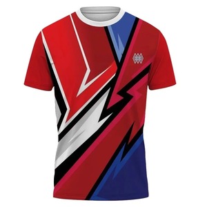 Camisetas para hombre, Camiseta deportiva transpirable de manga corta con estampado 3D para hombre, nuevo uniforme de bádminton y mesa superior rápido transfronterizo - Product Image 4