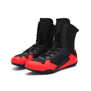 Chaussures en cuir longues pour hommes, noires et rouges, de haute qualité, offrant un confort premium et une longue durée de vie, ajustement et adhérence confortables - Product Image 6