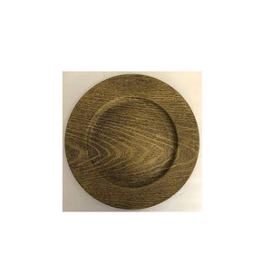 Assiettes de chargeur de conception de Grain de bois, assiettes de dîner et ustensiles de cuisine et restaurants avec brillant poli - Product Image 2