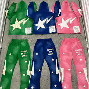 Sudaderas con capucha con logotipo personalizable para hombre, chándal de marca de diseñador Boxy Jogger, parche desgastado bordado para otoño - Product Image 3